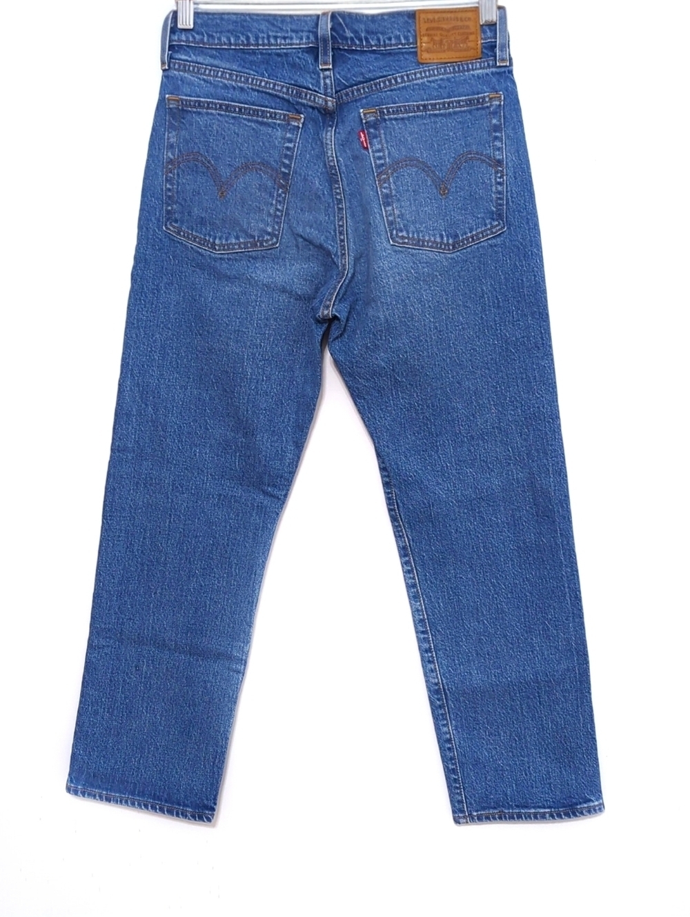 Levi's Wedgie Straight Jeans Size 27 High Waisted Cropped Denim Medium Wash - Picture 3 of 9
